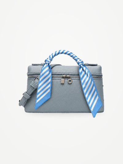 YAZNE Sky Blue Bag (Smooth) + Twilly Sky Blue Stripe