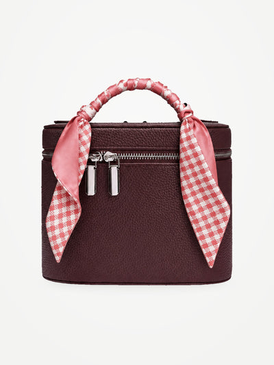 YAZNE Makeup Bag Wine + Twilly Pink Gingham