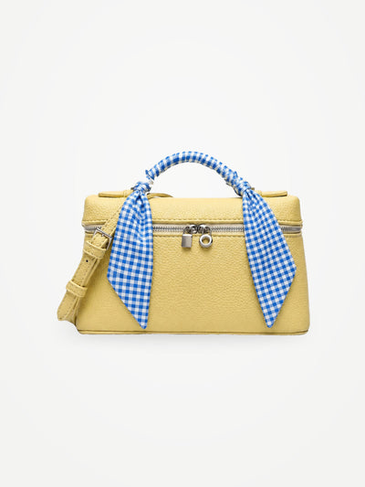 YAZNE Yellow Bag + Twilly Blue Gingham