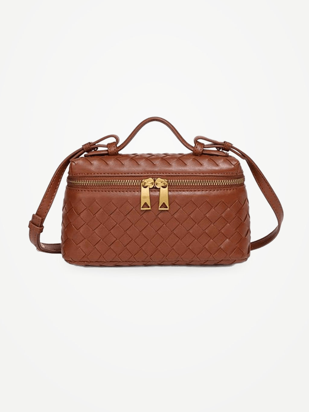 YAZNE Woven Crossbody Bag – Brown