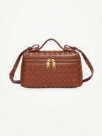 YAZNE Woven Crossbody Bag – Brown