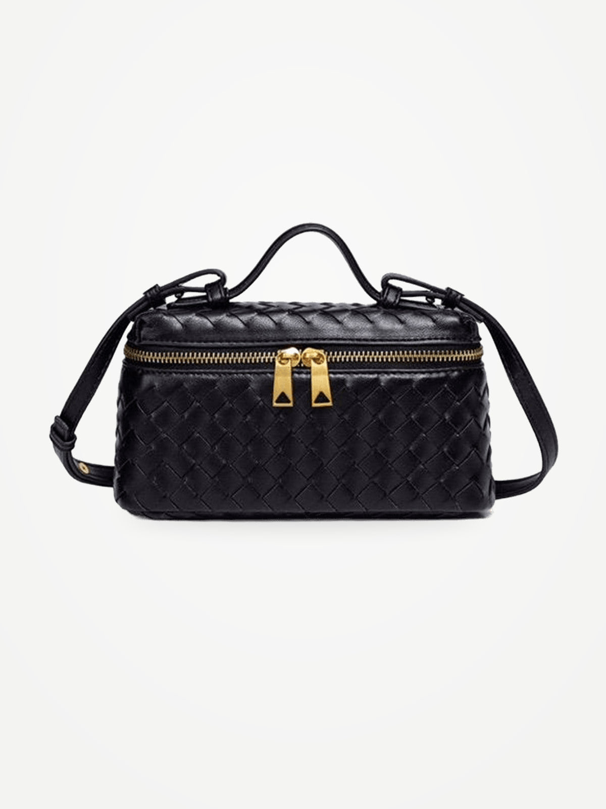 YAZNE Woven Crossbody Bag – Black