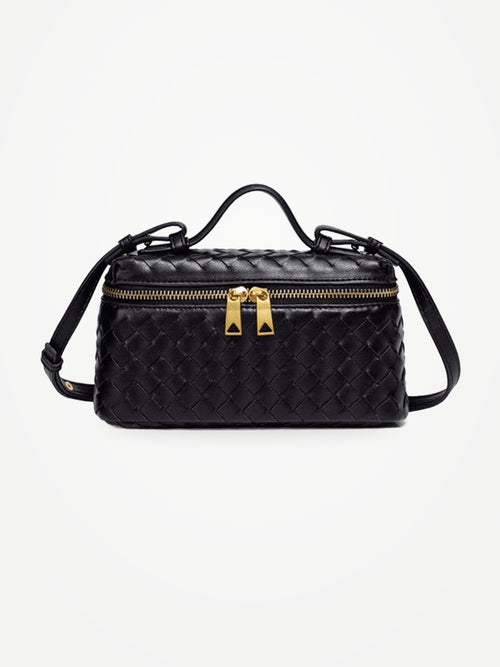 YAZNE Woven Crossbody Bag – Black