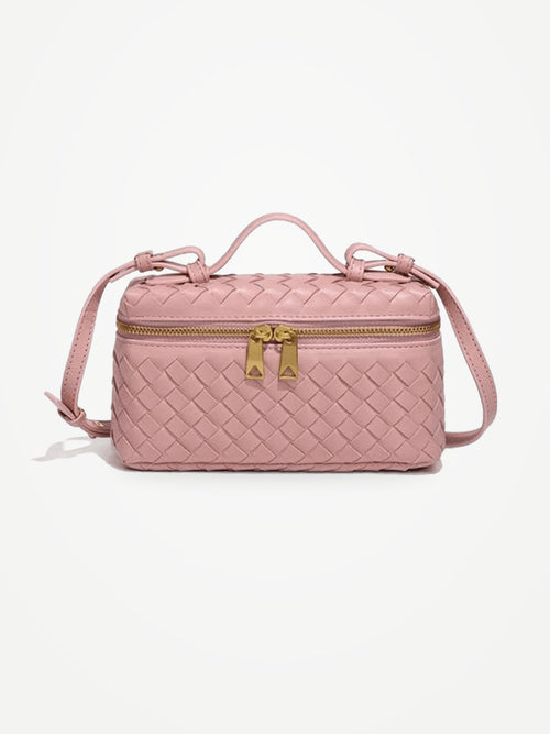 YAZNE Woven Crossbody Bag – Pink