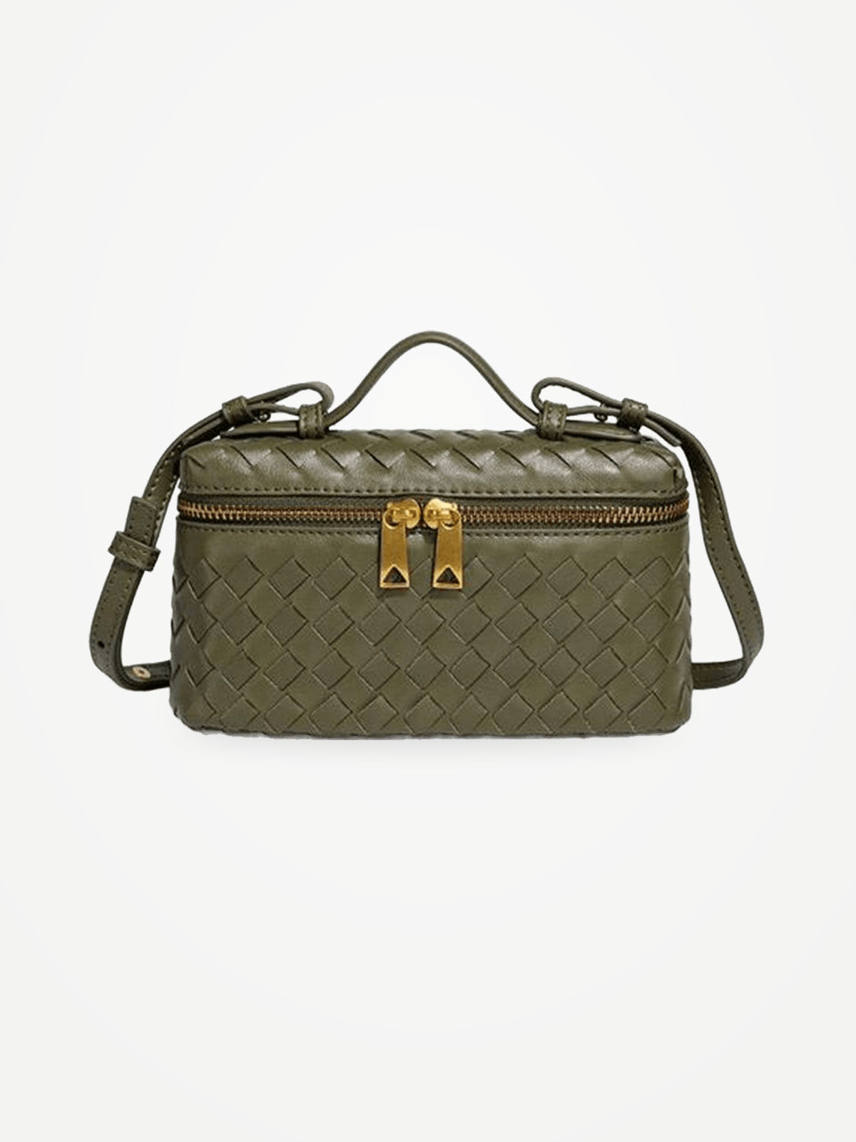 YAZNE Woven Crossbody Bag – Olive Green