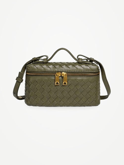 YAZNE Woven Crossbody Bag – Olive Green