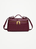 YAZNE Woven Crossbody Bag – Wine