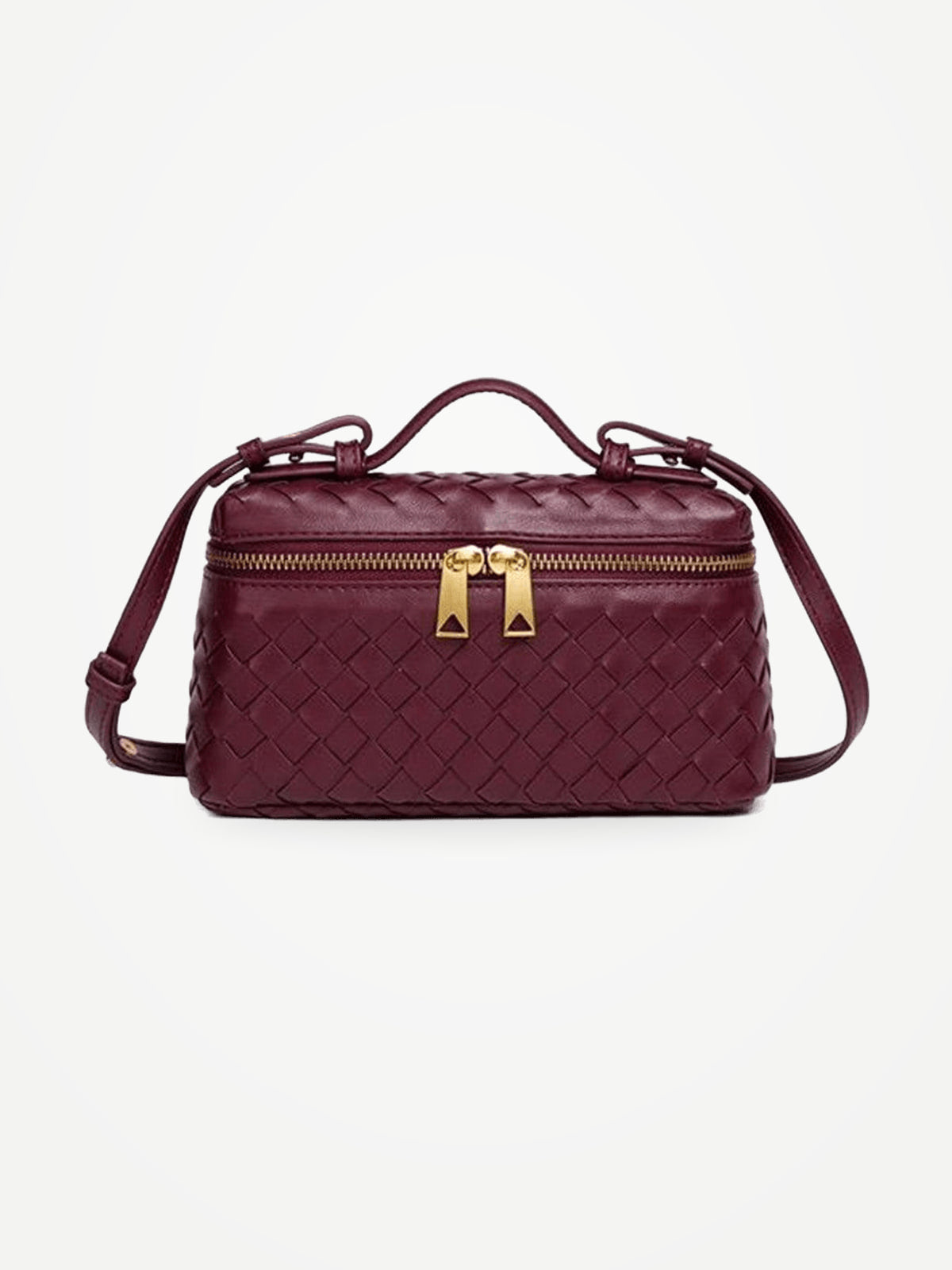 YAZNE Woven Crossbody Bag – Wine