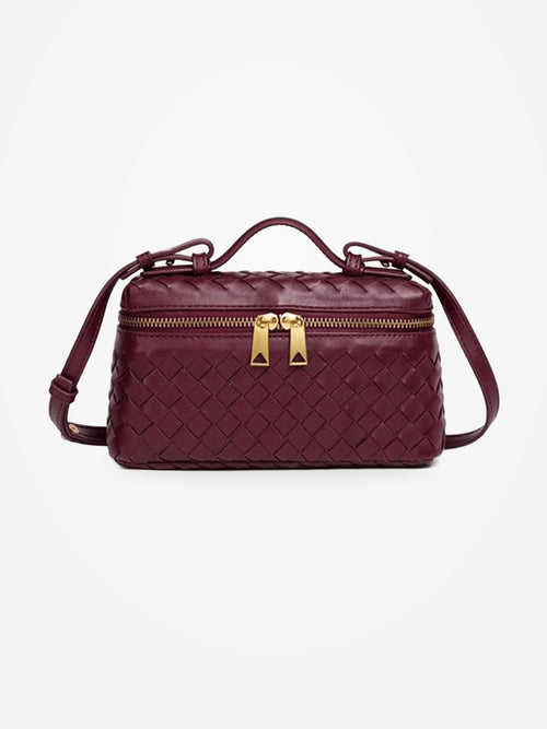 YAZNE Woven Crossbody Bag – Wine