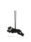 Black beaded panther bag charm