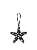 Black beaded starfish bag charm