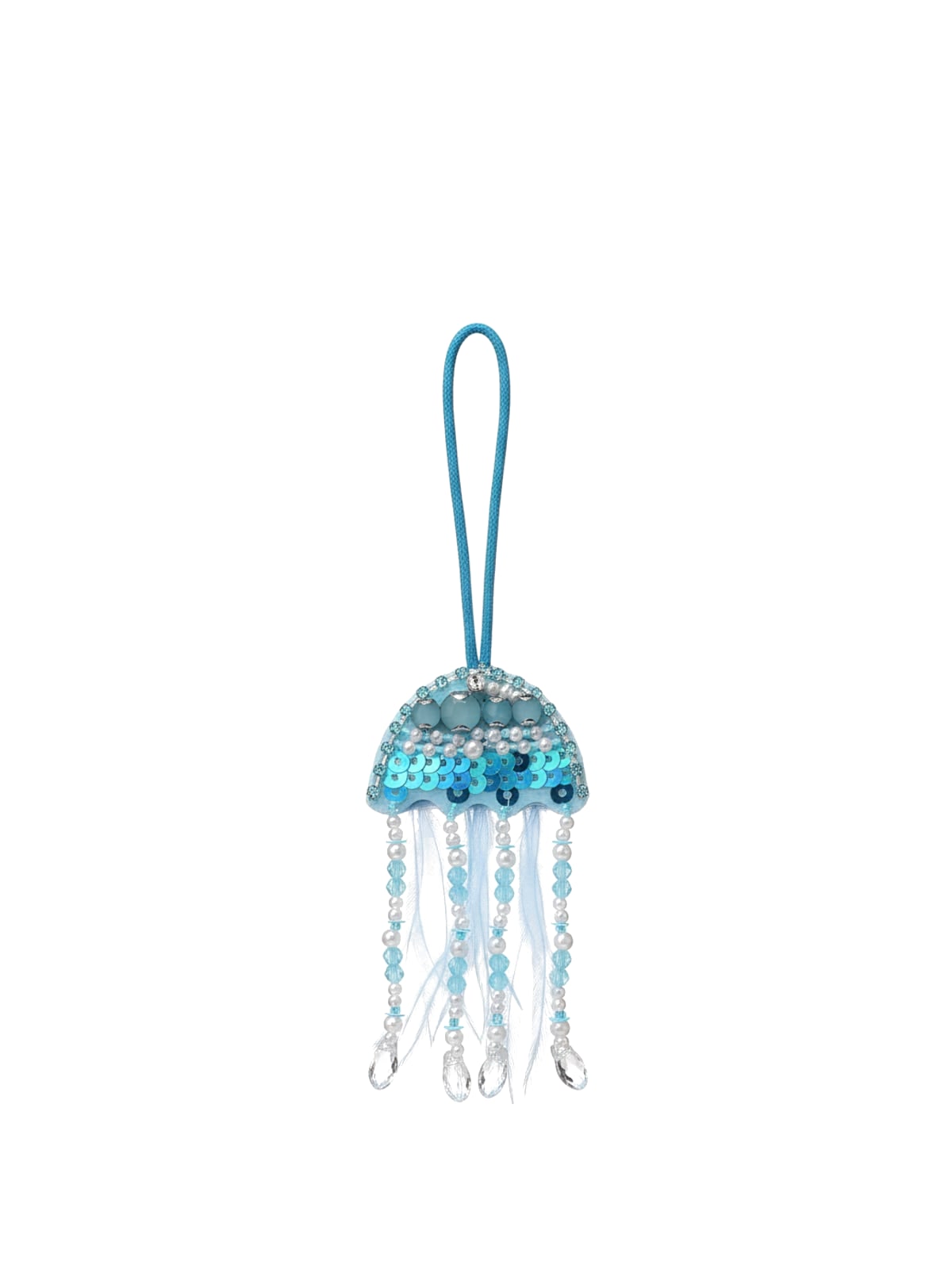 Blue jellyfish bag charm