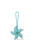 Turquoise sea flower bag charm