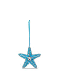 Blue beaded starfish bag charm