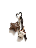 Brown star and coffee cup bag charm