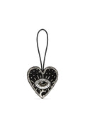 Evil eye heart bag charm
