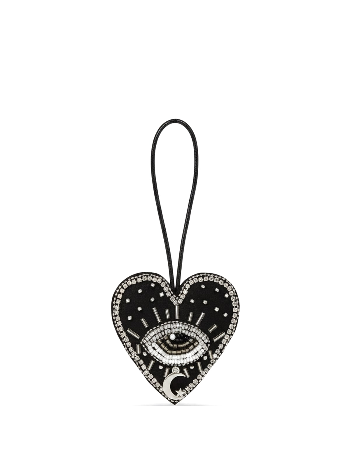Evil eye heart bag charm