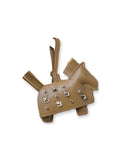 Brown studded leather horse bag charm