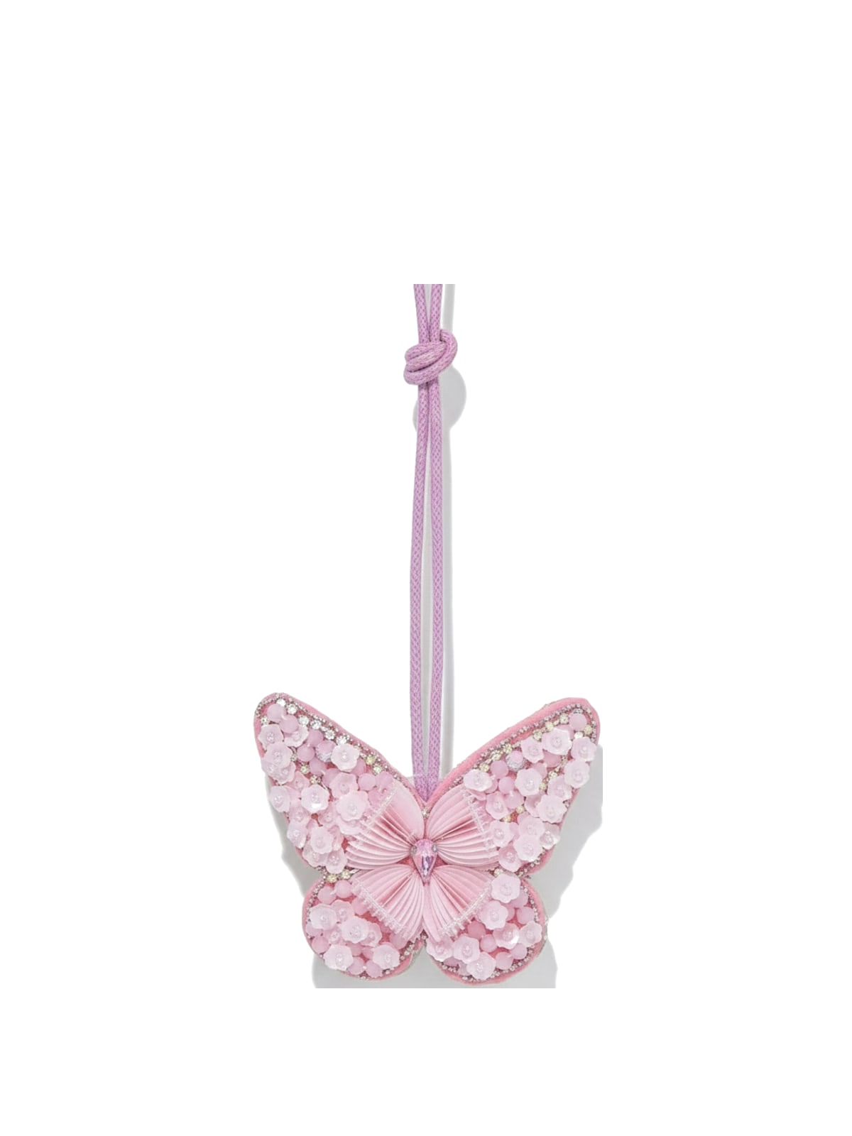 Pink butterfly bag charm