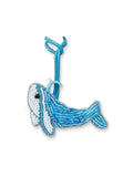Blue beaded whale bag charm