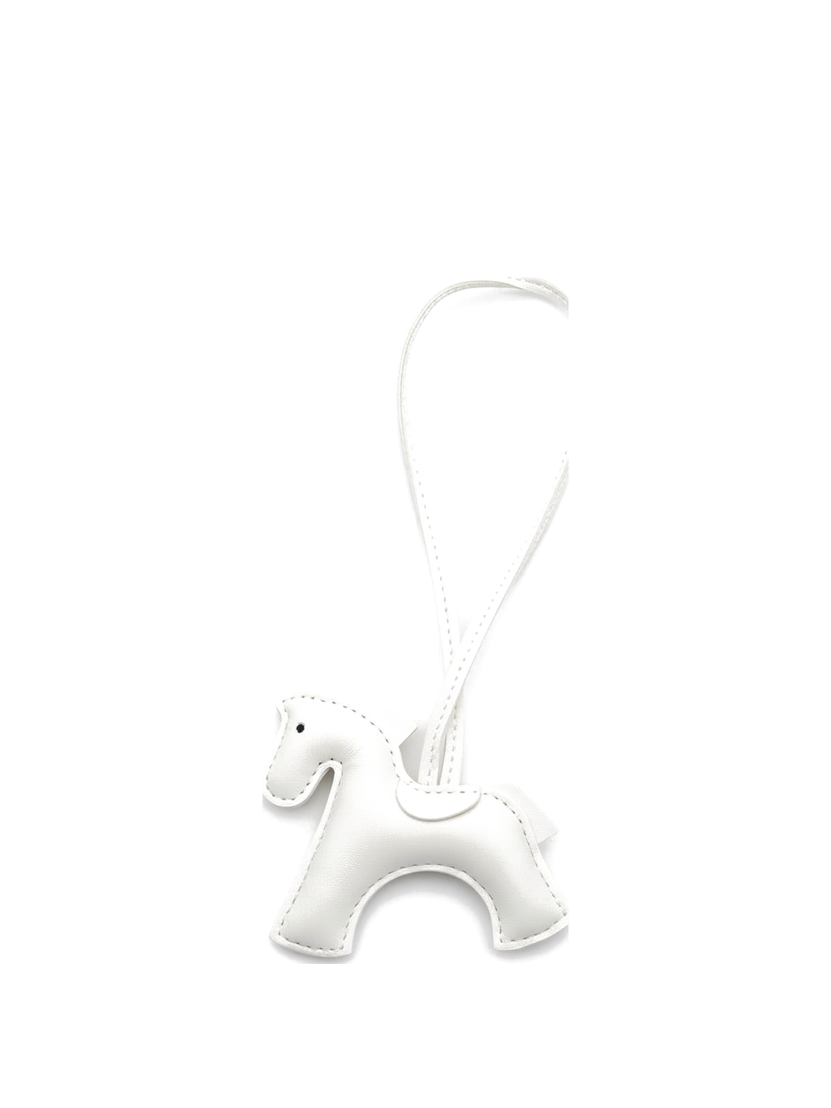 White pony bag charm