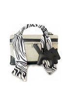 YAZNE Natural Woven Set | Zebra Scarf & Black Pegasus Charm – photo 2