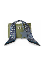 YAZNE Olive Green Set | Chain Print Scarf & Blue Star Charm