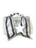 YAZNE sky blue bag set with geometric scarf and white star charm