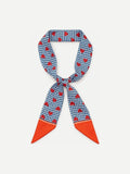 YAZNE Hearts and Houndstooth twilly silk scarf