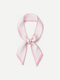YAZNE Pastel Pink Pin Dot twilly silk scarf