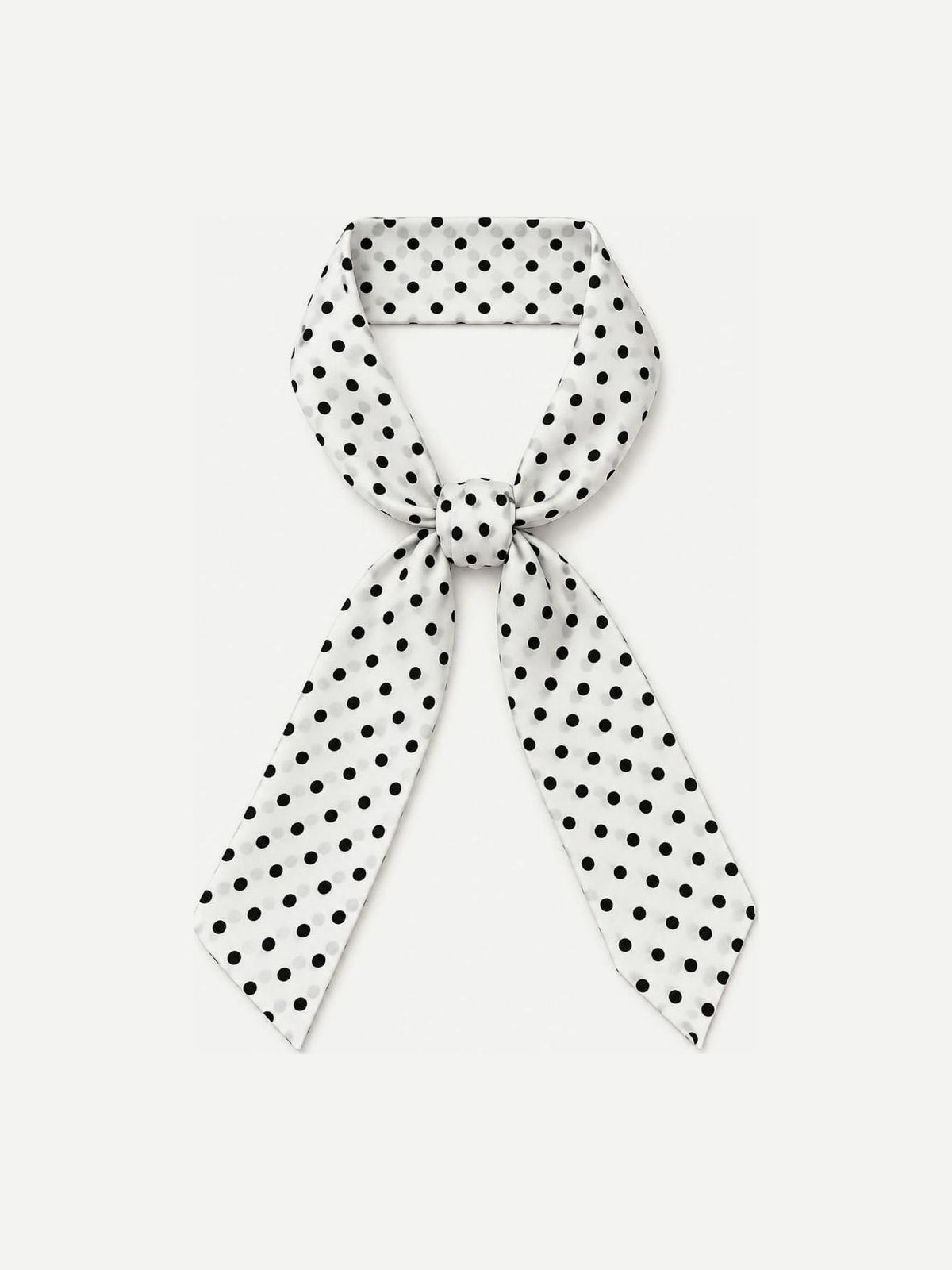YAZNE White Pin Dot twilly silk scarf