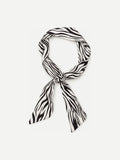 YAZNE Zebra print twilly silk scarf